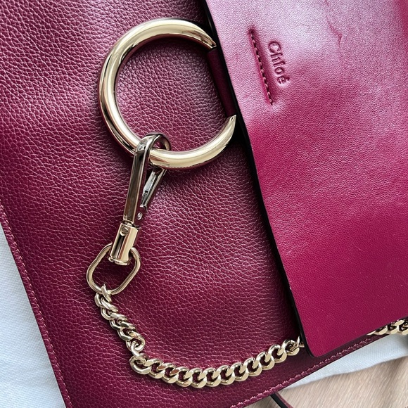 Pre-loved Chloe Faye medium bag in Burgundy - Picture 3 of 6